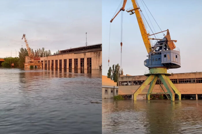 Херсонський порт затопило після підриву Каховської ГЕС (фото)